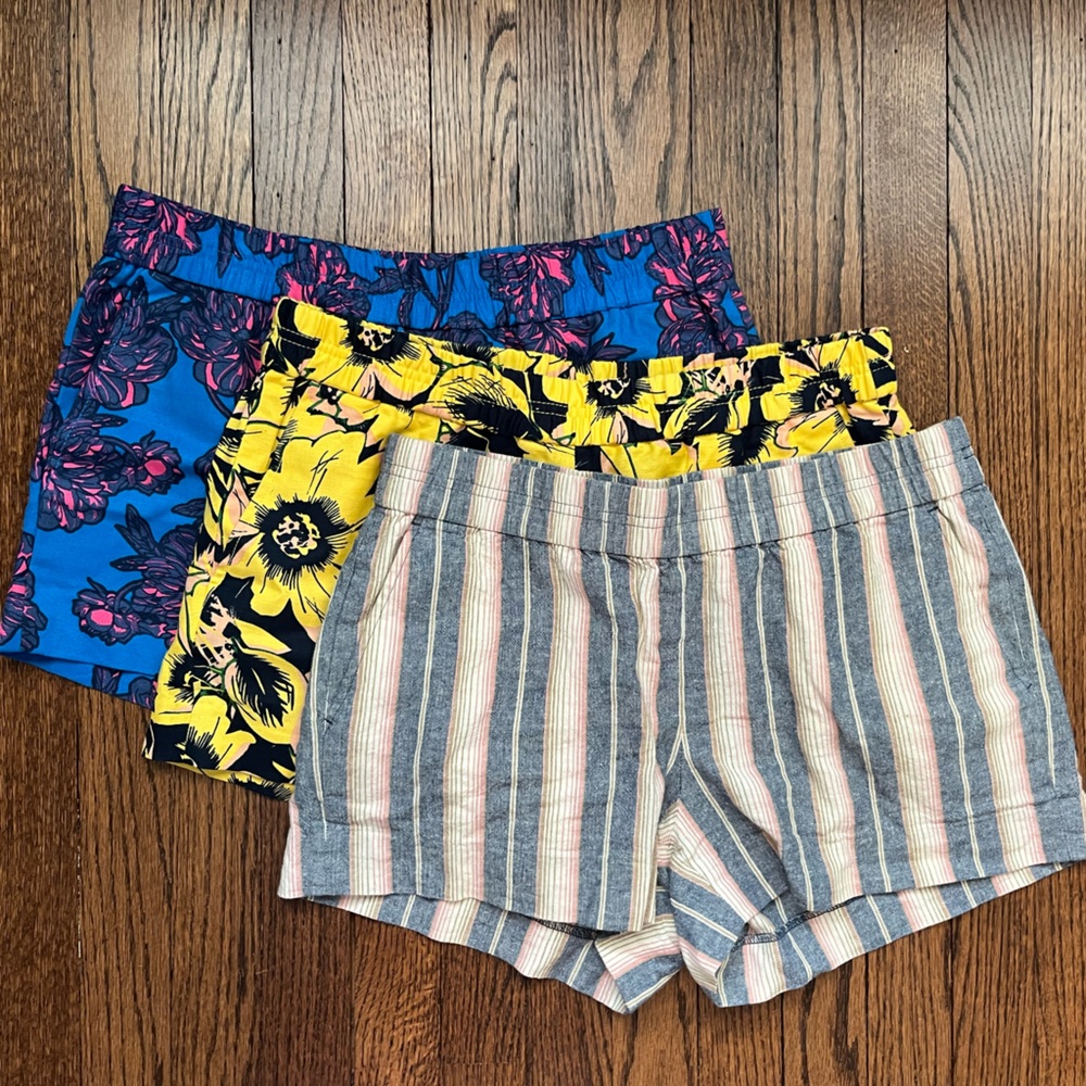 J. Crew Yellow and Blue Patterned Shorts